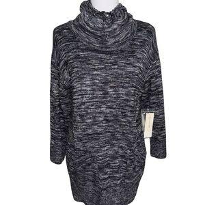 Jones New York Black and Gray Turtleneck Sweater